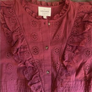 Sézane Nele shirt Rosewood 6 NWOT